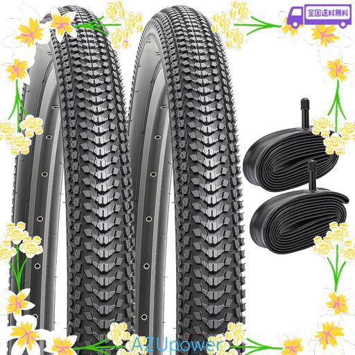 YUNSCM 2本セット,26 2.10 タイヤ,26X2.10 54-559 自転車タイヤ+ 自転車チューブ 肉厚 米式バルブ32MM+タイヤレバ,適用 26インチ2.10 マウンテンバイク、クロスバイク,Y-1277