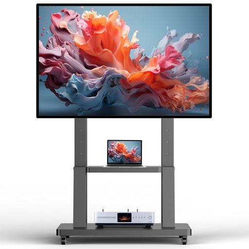 ORMGZIN 移動式 TVスタンド キャスター付き 50-120インチテレビ 高さ調整可能 40 42 50 55 65 75 85 100 120 大型テレビスタンド 耐荷重100 KG VESA900X600MMまで 省スペース