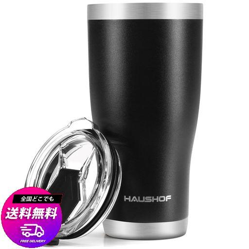 HAUSHOF 真空断熱タンブラー ステンレス ふた付き 600ML 車用タンブラー コーヒーカップ 水筒 マグボトル ステンレスコップ コンビニマグ 保温保冷 車載用 アウトドア用 釣り 遠足登山 キャ…