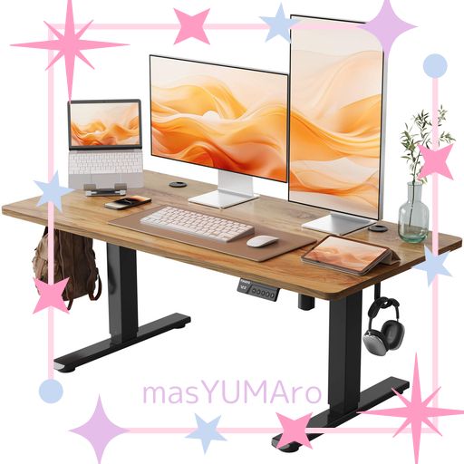 YIHAYO ローデスク 高さ46-72CM 昇降デスク 幅120CM 奥行き60CM 電動 ゲーミングデスク 昇降式デスク 高さメモリー機能 上下昇降デスク 静音 収納フック付き 組み立て簡単 ローテーブル パソコ…