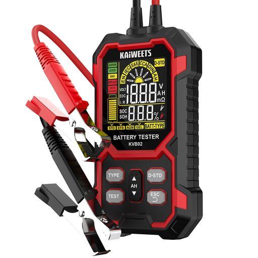 KAIWEETS バッテリーチェッカー バッテリー診断 電圧 内部抵抗 CCA測定 SOH SOC表示 鉛酸/EFB/AGM/GEL対応自動車用バッテリーテスター