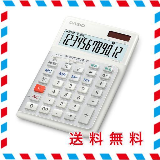 カシオ 人間工学電卓 左手用 12桁 日数&amp;時間計算機能 ジャストタイプ ブラック JE-12D-L-WE-N エコマーク認定
