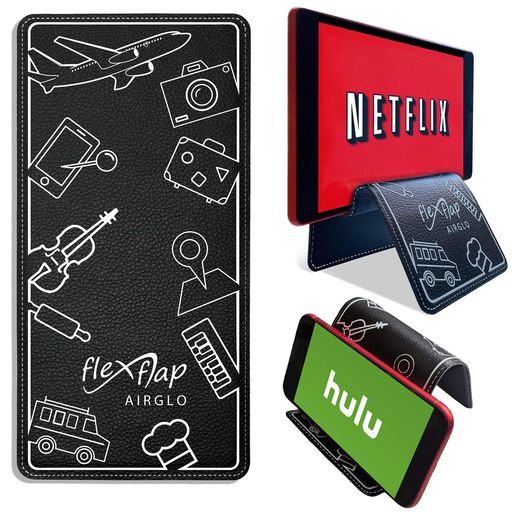 飛行機旅行の必需品 FLEX FLAP携帯電話ホルダー & 柔軟なタブレットスタンド デスク/ベッド/トレッドミル/自宅/機内用トラベルアクセサリー - クールなガジェット