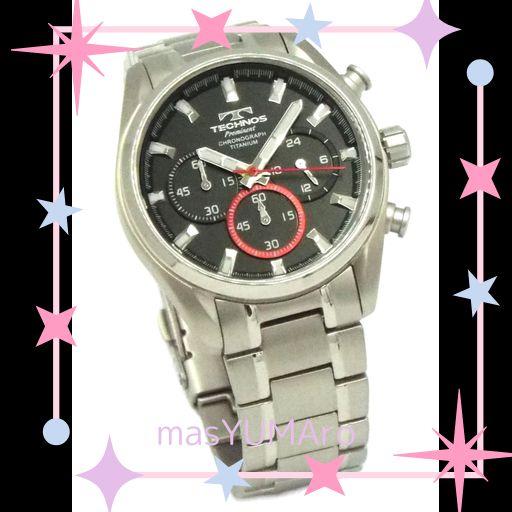 TECHNOS WATCH PROMINENT SERIES テクノス クロノグラフ チタン チタンベルト ブラック TAP0602AIB [並行輸入品]