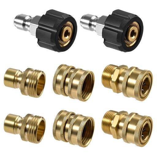 LEONTOOL 8個 高圧洗浄機スアダプターセット M22スイベルから3/8インチ