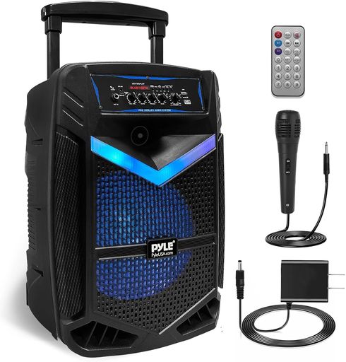 PYLE BLUETOOTH 金棒引き 超大音の大きさ 携帯型 PA金棒引き 1200W 15in サブウーファー マイクロホンインプット AUX USB SD FM 申し受ける式 持ちはこび付 カラオケ 露天 出来事用 6ヶ月言いはなつ PPHP1542B