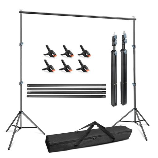 HEMMOTOP 撮影 背景スタンド 縦200X幅300CM 強力クリップ6個付き 3M グリーンバック スタンド 背景布安定性がよい 日本語取扱説明書 三脚ケース付き 持ち運び便利 スチール製