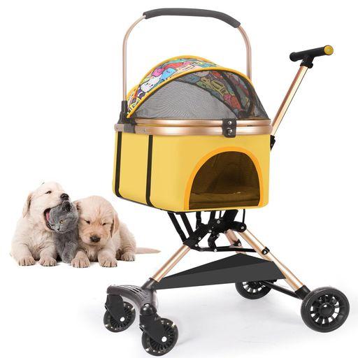 JZOOOZ ペットカート 分離型 犬用ベビーカー (サイズ:56X33X92CM) 前輪360°回転 キャスター付き 組み立て簡単 軽量 通気 折りたたみ式 取り外し可能 犬用カート収納簡単 多機能 収納 大容量 高…