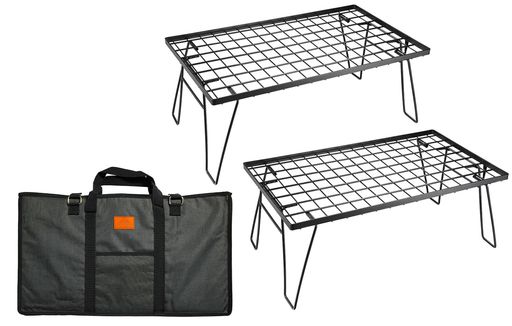 キャンピングムーン(CAMPING MOON) フィールドラック キャンプ ラック 折り畳みラック ブラック 収納バック付き 本体T-230 2点セット T-230-2T