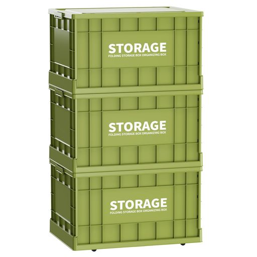 【MOZAWA】収納ボックス 折りたたみ式 大容量 蓋付き キャスター付き コンテナ 衣類 おもちゃ 布団 書類 本 漫画収納 アウトドア キャンプ用 クローゼット 押入れ対応 おしゃれ(Lサイズ3個:5…