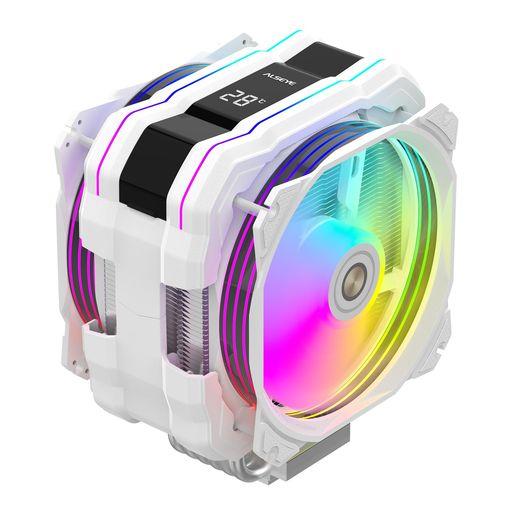 ALSEYE M120DPLUS CPUクーラー、温度表示空冷CPUクーラー、にはデュアルARGB PWM 120MMファンが付属し、INTEL LGA1700/ 1200/ 115X/ 2011/ 2066/ 1366およびAMD