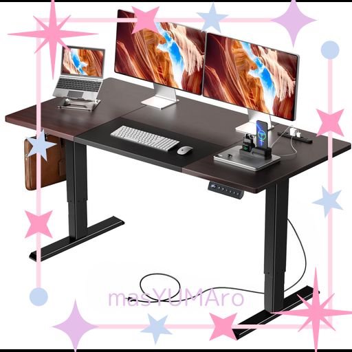 COMHOMA 電動昇降ゲーミングデスク 昇降範囲44-70CM コンセント付き 