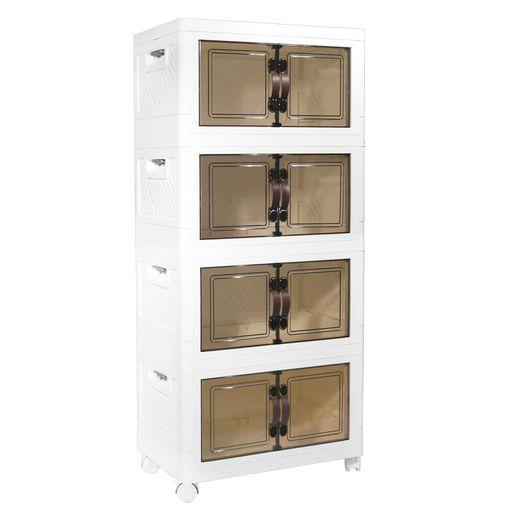 LUMINEXIS 使いやすい収納キャビネット、4段引き出し、スライドレール付き、脚付きスムーズデザイン、インテリアに合う生活用引き出し収納、プラスチック製 4,820円