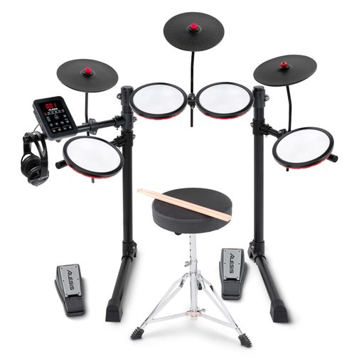 ALESIS TURBO MAX 電子ドラムセット 静音性の高い8インチ・メッシュパッド、レッスン機能、BLUETOOTH対応、必要なものは全て付属、折りたたみ式