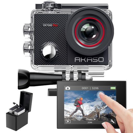 AKASO EK7000 PRO アクションカメラ 4K 2000万画素 タッチパネル式 TYPE-C外部マイク対応 手ブレ補正 WIFI搭載 広角レンズ 40M防水 水中カメラ HDMI出力 スポーツ 2つ1350MAHバッテリー 豊富なアクセサ…