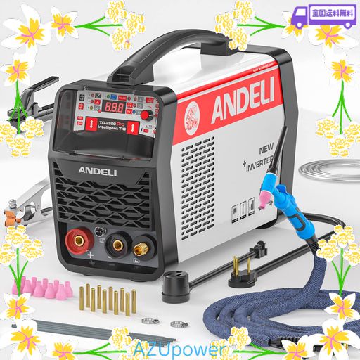 ANDELI 100V/200V 160A TIG溶接機 TIG/アーク溶接/COLD/CLEAN/パルス インバーター直流溶接機 (TIG-250G PRO)