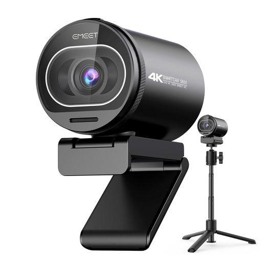 EMEET S600 4K WEBカメラ 三脚&ボールジョイント付き UHD ウェブカメラ 800万画素 1080P 60FPS 高性能センサー搭載 73°視野角 PDAFオートフォーカス 2つのノイズキャンセリングマイク内蔵 自動光補正…