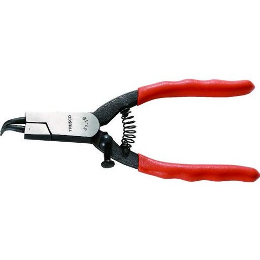 TRUSCO(トラスコ) スナップリングプライヤー 軸用 Φ1.0 曲爪51型 51-1B × 5丁 【ケース販売】