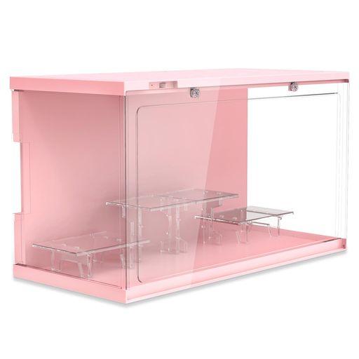 【キャンペーン】コレクションケース フィギュアケース LED ディスプレイケース シューズボックス ライト センサー付き アクリルスタンドが四つ 高さ調整可 組み立て不要 卓上 横長 頑丈…