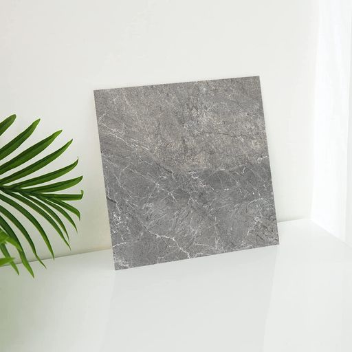 大理石 フロア タイル 置くだけ 配送込み 60枚入り 約3畳分 床 リメイクシートトイレ 浴室 玄関 防水 フローリング 貼ってはがせる 模様替え 接着剤不要 床材 (大理石柄 ダークグレー 型番…