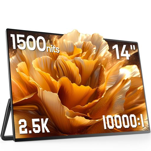 14インチ 2.5K モバイルモニター NEWSOUL 1500ニット 超薄軽量 ポータブルモニター ノートPC/スマホ/ゲーム機対応 超高輝度・高コントラスト ゲーミングディスプレイ 内蔵スピーカー付き スタ…