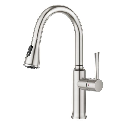 CREAキッチン用水栓 シングルレバー混合水栓 引き出し式蛇口 シャワー 3モード水流 台所用 エコハンドル 360°回転 節水 ステンレス