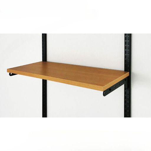 藤山(FUJIYAMA) FITRACK(フィットラック) 収納セレクトパーツ TSセット (木棚セット) ブラック 幅90CM×奥行30CM おしゃれ シンプル スリット クローゼット 玄関 押入れ 空間 壁面 可動棚 支柱 整理 …