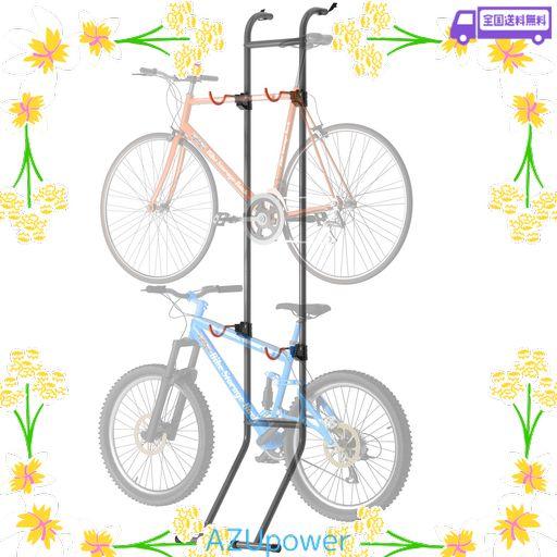 自転車スタンド 2台用 グラビティス壁もたれ式 自転車ディスプレイスタンド サイクルスタンド 室内 自立式 バイクスタンド 高さ調節可能フック 横置き サイクルラック ロードバイク ス…