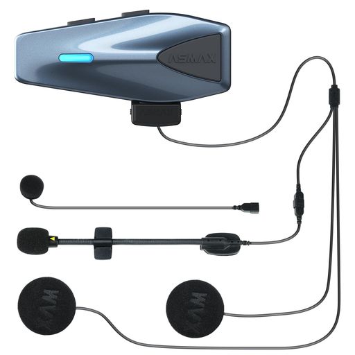 ASMAX バイク インカム S1 バイク用インカム 5GとMESHを自動切替 8人同時メッシュ通信対応 音楽ながら通話 60分でフル充電 デュアルチップ 音楽共有 FMラジオ 日本語音声認識 自動通信回復 IPX7…