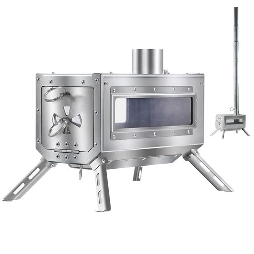 SOOMLOOM卓上薪ストーブDECO テーブル暖炉 バーベキューBBQ焚き火台コンロ 煙突 テント調理 ステンレス鋼 折りたたみ アウトドア・キャンプヒーター・ウォーマー多用途