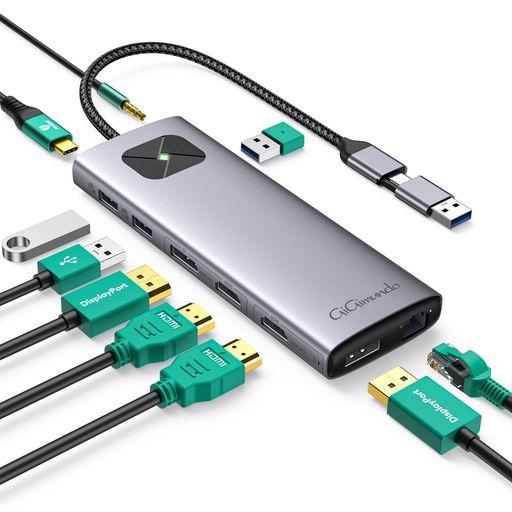 GIGIMUNDO LK10 10-IN-1 TYPE-C ドッキングステーション MACBOOK AIR M1 M2対応 DISPLAYLINK対応 デュアル4 K 60 HZ出力 3XUSB3.2 GEN2 10GBPS /2XHDMI