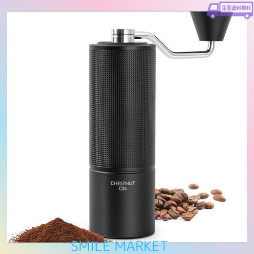 TIMEMORE 新 全金属 コーヒーミル 手動 タイムモア C3S 手挽き コーヒー ミル オールメタル ステンレス臼 段階粗さ調整可能 軽量 省力性 - NEW C3S, ブラック