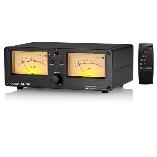 DOUK AUDIO VU3 デュアル アナログ VU メーター, 2 ウェイ アンプ/スピーカー スイッチ, DB パネルディスプレイ オーディオ スイッチャー ボックス