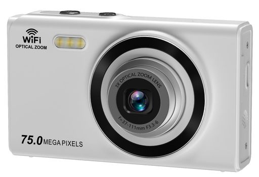 YULINJIA デジカメ 3倍光学ズーム スマホに送れる 4K デジタルカメラ WIFI転送機能 7500万画素 64GBマイクロSDカード付き グリッド表示 オートフォーカス機能 LEDライト ウェブカメラ 2.8インチデ…