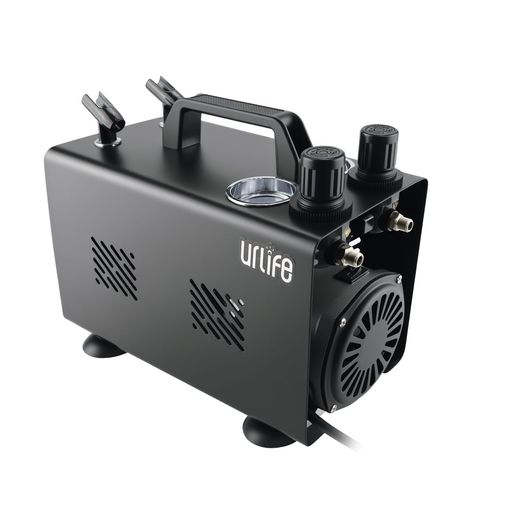 URLIFE HPCUBE-COM エアブラシ コンプレッサー エア圧力が独立調整可能 素早く色替え 1Lタンク付き 安定した空気圧力 エアーブラシ 静音 パワフル 長時間連続作業可