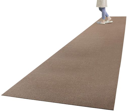 サンコー キッチンマット ずれない 台所マット ロング 90×360CM ブラウン【日本製 撥水 消臭 洗える】おくだけ吸着 KO-60