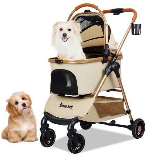 TOTORO BALL ペットカート 犬 バギー 4輪 犬用かーと 小型犬 中型犬 多頭 ペットキャリーカート ワンタッチ折り畳み ゴム製タイヤ 分離型 ペットバギー コンパクト 広い空間 軽量 通気窓 後輪… 8,435円