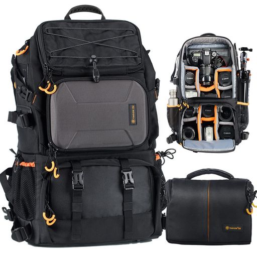 [TARION] カメラバックパック27L フロントアクセス 取り外し可能なインナーバッグ 2気室 16インチPC/三脚収納 ハードシェル耐衝撃設計 撥水加工 PB-01 14,345円
