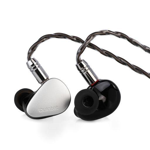 LINSOUL KIWI EARS QUINTET ハイブリッド型 (1基DLCダイナミック+2基BA+1基PZT+1基平面駆動(MPT)) HIFIハイエンドイヤフォン 3.5MMジャック 重低音 シルバー カナル型 小型 軽量 防水