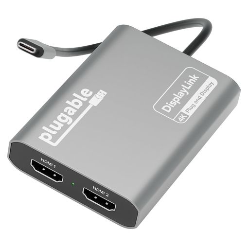 PLUGABLE USB-C グラフィック変換アダプタ APPLE SILICON(M1 M2 M3 チップなど)チップ搭載 MAC システム用 デュアル 4K@60HZ HDMI ディスプレイ接続 DISPLAYLINK チップ用ドライバ導入が必要
