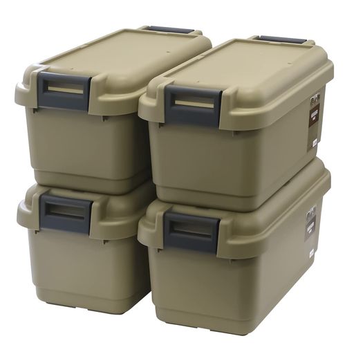 JEJアステージ(JEJ ASTAGE) 収納ボックス 日本製 簡易密閉型 パッキン付き アウトドア キャンプ スツール 耐荷重100KG 積み重ね [グランポット 53L GPD-640S] サンドベージュ 幅64×奥行40×高さ38CM 4…
