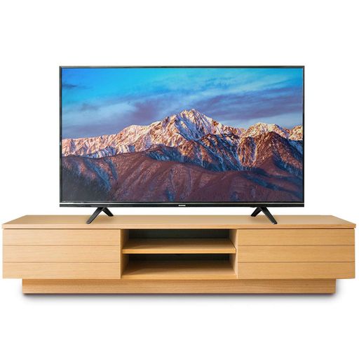 【50-55型推奨】 アイリスプラザ テレビ台 テレビボード ローボード 幅150CM 奥行35.5CM 高さ31CM 43型 50型 ナチュラル 天然木 引き出し付き 扉付 完成品 耐荷重30KG T-OTV-150