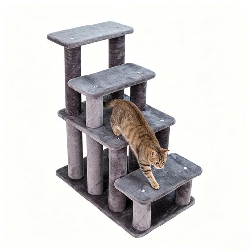 猫階段 キャットタワー 猫ステップ ドッグステップ 犬階段 ペット階段 猫タワー 滑り止め 高齢 子猫 子犬 ジャンプ練習用 登りやすい 4段階段