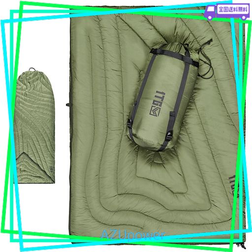 1TG TACTICAL キャンプ ブランケット 高機能中綿シンサート 柔らかい 防寒 防風 380Tナイロン素材 防水 外着用/寝袋/肩掛け/焚き火 膝掛け/掛け布団 アウトドアブランケット コンパクト 超軽量…