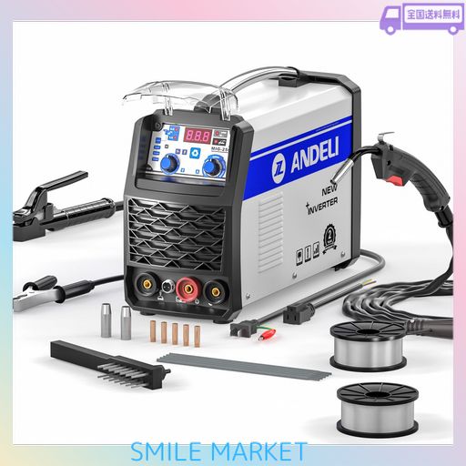 ANDELI 半自動溶接機 120AノンガスMIG/アーク溶接/LIFT TIG 100V/200V 