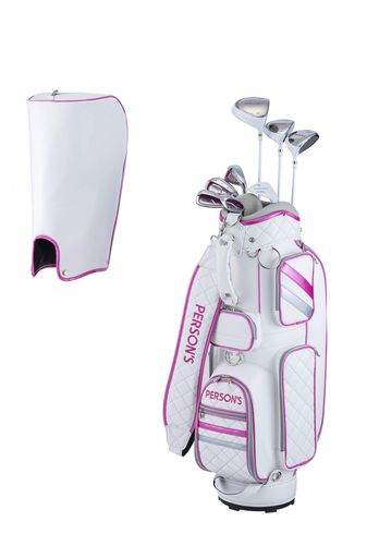 PERSONS(パーソンズ) レディスバッグ付クラブ8本組セット PSL1901 WH/PK/SV ウッド3本(1W 4W 7W) アイアン4本(#7#9#PW #SW) パター キャディバッグ ヘッドカバー