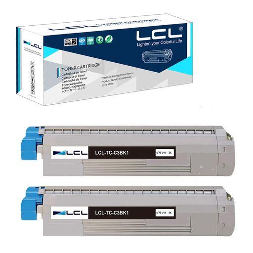 LCL OKI用 TC-C3B TC-C3BK1 C844DNW C835DNWT C835DNW C824DN (2パック ブラック) 互換トナーカートリッジ 対応機種:OKI C844DNW C835DNWT C835DNW C824DN