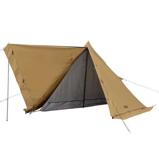 DOD(ディーオーディー) ムシャテント 1人用 火の粉に強い TC 素材の ソロテント T1-819-TN 組立サイズ(外寸):(約)W290×D290×H183CM ※ロープ、スカートを含まず。