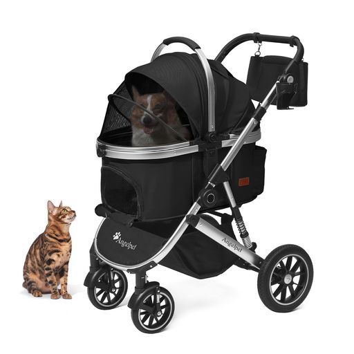 【大特価早い者勝ち】Angelpet ペットカート 4輪(開封済) ANGELPET ペットカート 分離型 犬用 バギー いぬ用 4輪 前輪360°回転