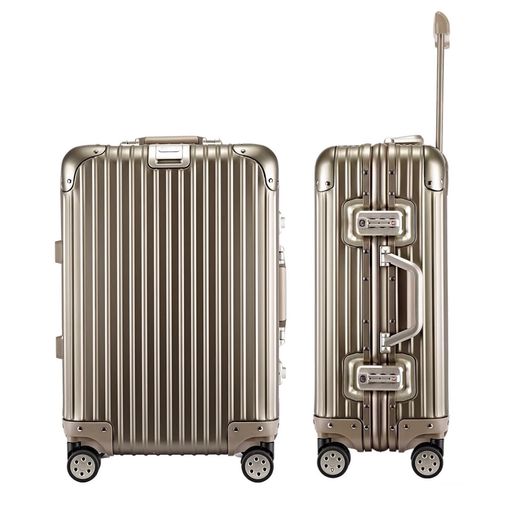 [YUWEIJIE] アルミ キャリーケース スーツケース 大型 キャリーバッグ Mサイズ 60L 軽量 オールアルミ合金ボディ 機内持ち込み キャリートランク4-6泊 耐衝撃 静音ダブルキャスターTSAロック搭…